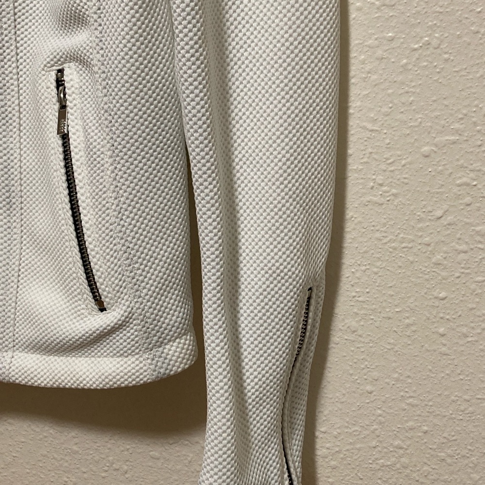 Black Rivet White Jacket Textured Women's Size M zipper sleeve - Picture 3 of 16
